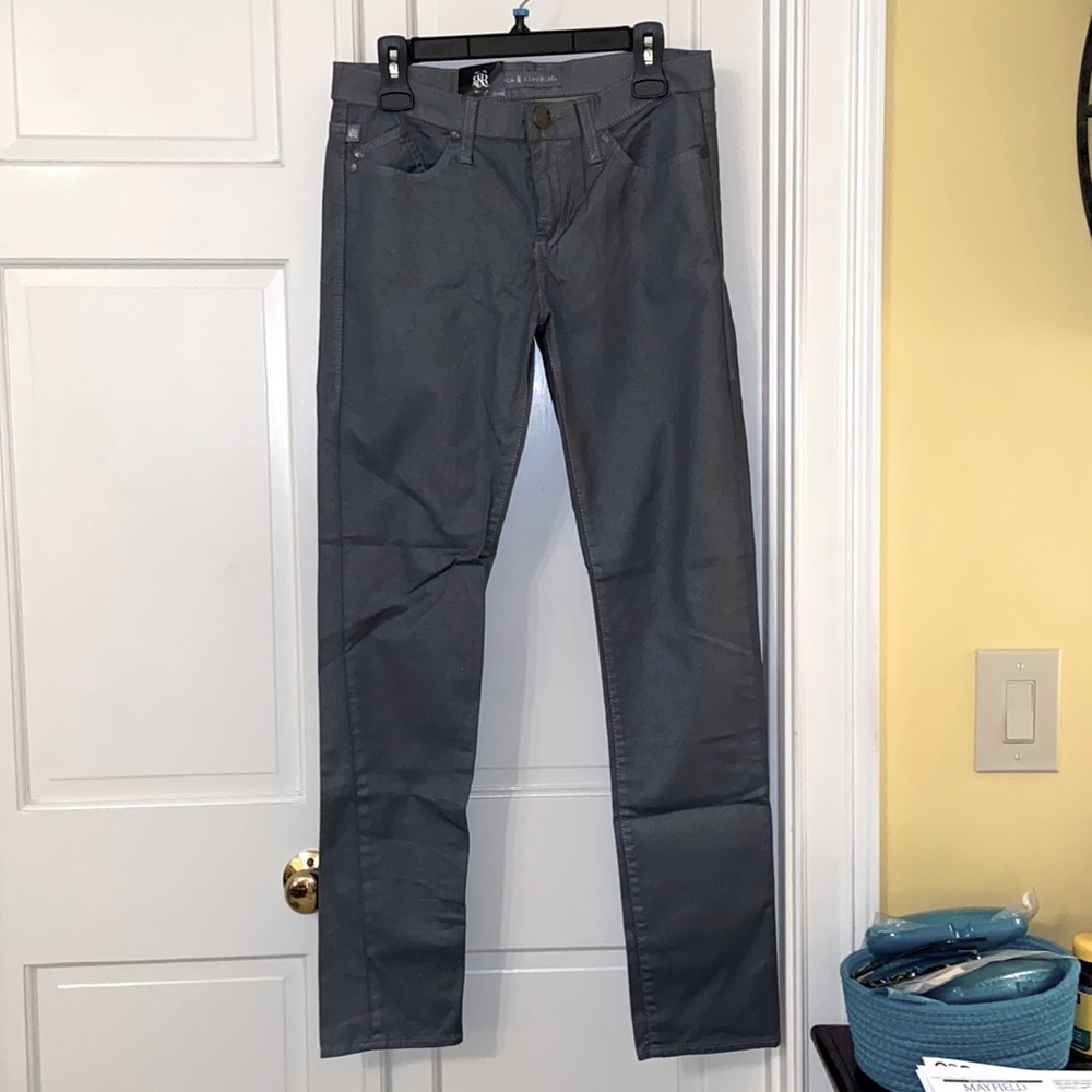 Metallic Gray Rock & Republic Berlin Skinny Jeans